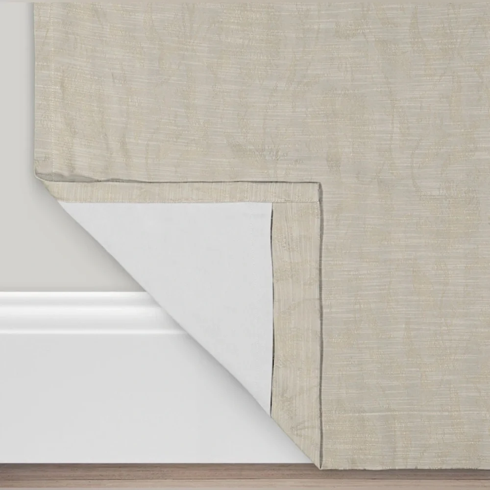 2PK Allen+Roth 50x84-in Cream Blackout Thermal Lined Grommet Curtain Panel